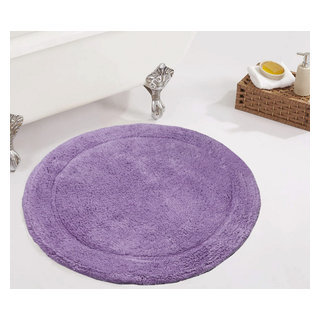 Home Weavers Inc Allure Collection Purple Cotton 5-Piece Bath Rug Set