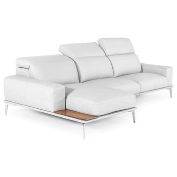 Lenawee Modern White Italian Left Facing Sectional Sofa