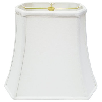 Royal Designs Rectangle Cut Corner Lamp Shade, Linen White, 9x16x12.25