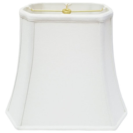 Royal Designs Rectangle Cut Corner Lamp Shade, Linen White, 9x16x12.25