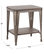 LumiSource Oregon End Table, Vintage White Metal and Espresso Bamboo