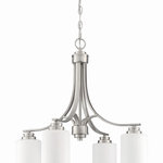 Craftmade - Bolden 4-Light Transitional Chandelier in Brushed Polished Nickel - Bold clean lines with your choice of clear seeded or white frosted glass shades complement the graceful shapes of the Bolden collection setting the stage for a look that is luxurious and effortless.  This light requires 4 , . Watt Bulbs (Not Included) UL Certified.