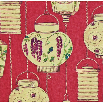 Red Japanese Lantern Fabric, Standard Cut