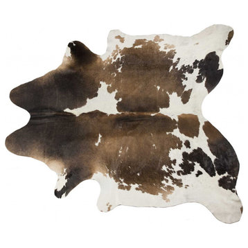 72" X 84" Taupe And White Cowhide - Rug