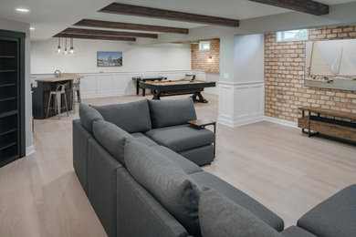 Example of a mountain style basement design in Baltimore
