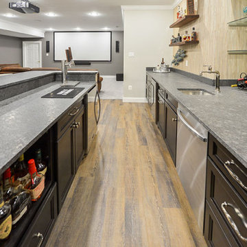 Finished Basement with Fully Equipped Bar and Home Theater