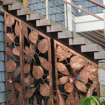 under stair copper screen with door