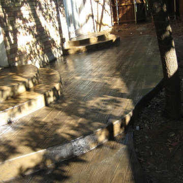 Wood Patterned Stamped Concrete Patio