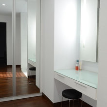 Hilary's makeup area
