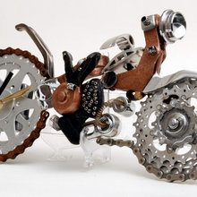 motorcycle art clocks