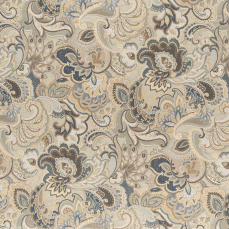 Blue Paisley woven Upholstery Fabric by the Yard