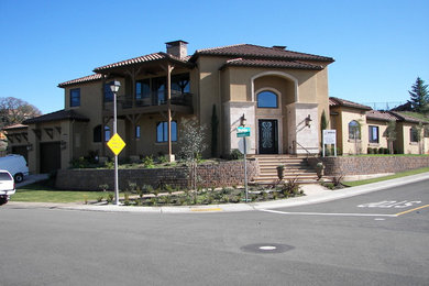 Photo of a mediterranean home design in Sacramento.