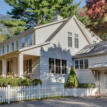 grey roof white house