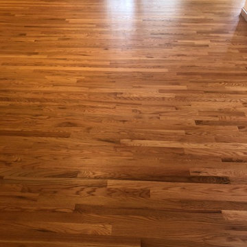 2 1/4 #1 red oak installed sanded and finished