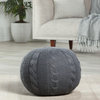 Vibe by Millie Solid Gray Round Pouf