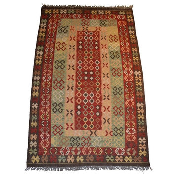 Tribal Afghan Oriental Rug, 3'8"x6'5"