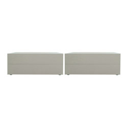 Poliform Italy Off White Powder Painted Nightstand Pair - Products