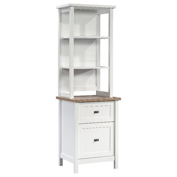 Bowery Hill Modern Engineered Wood Storage Tower in White Finish