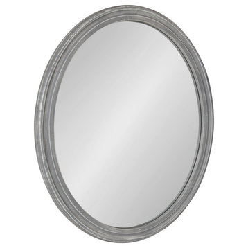 Mansell Oval Framed Wall Mirror, Gray 24x30