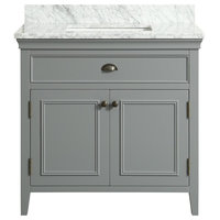 Broden Marble Top Gray Bathroom Vanity, 36"
