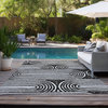 Machine Washable Indoor/Outdoor Chantille ACN540 Black 10' x 14' Rug