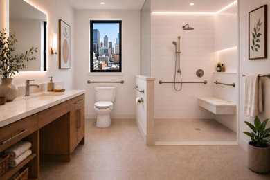 Inspiration for a contemporary bathroom remodel in New York
