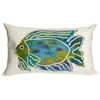 Batik Fish Aqua 12" x 20" Indoor Outdoor Pillow
