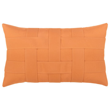 Basketweave Tuscan Lumbar Indoor/Outdoor Performance Pillow, 12"x20"