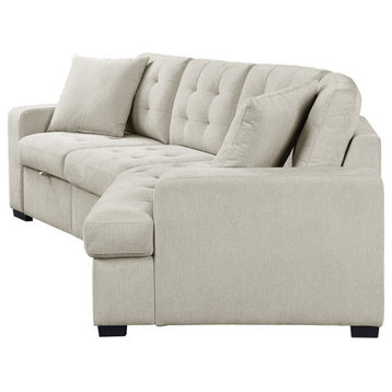 Lexicon Logansport 2-piece Contemporary Fabric Sectional Set in Beige