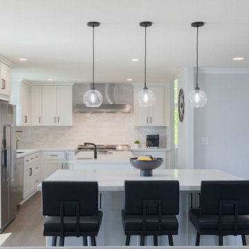 Newport Beach Kitchen Remodel with Dual Islands & White Shaker Cabinets
