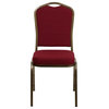 Hercules Series Crown Back Stacking Banquet Chair, Burgundy Fabric, Gold Vein