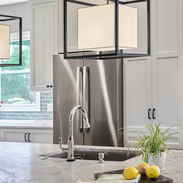 Large island with beverage center