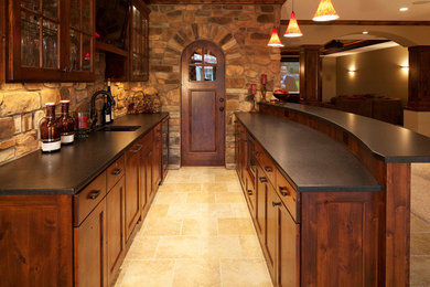 Example of a home bar design in Minneapolis