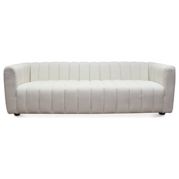 Montclair Mid Century Modern Luxury French Boucle Fabric Cream Couch