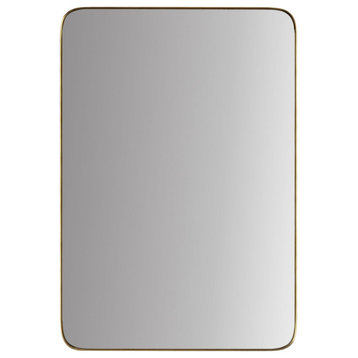 Highland Framed Rounded Rectangle Mirror, Gold