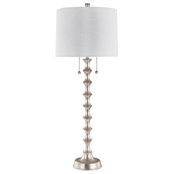 Eva 33.5" Table Lamp, Silver