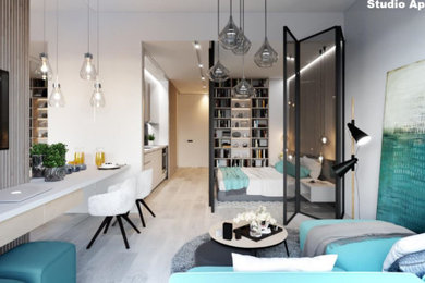 Design ideas for a modern living room in Other.