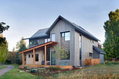 Inspiration for a contemporary exterior home remodel in Denver