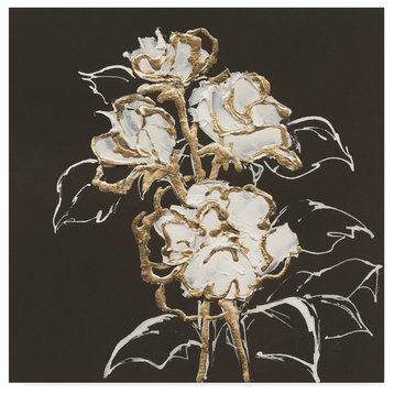 Chris Paschke 'Gilded Roses' Canvas Art, 14"x14"