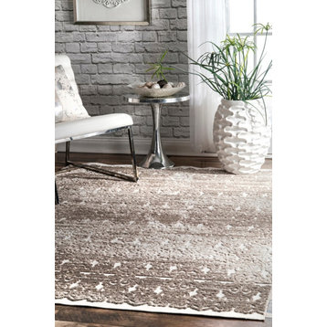 Contemporary Transitional Area Rug, Brown, 4'x6'