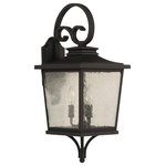Craftmade - Tillman Medium 3 Light Outdoor Lantern, Dark Bronze Gilded - Tillman is a striking fixture designed for a variety of architectural styles.  Featuring a scroll arm and curved roof paired with the clean lines and seeded glass, the Tillman creates a welcome invitation to all your guests.