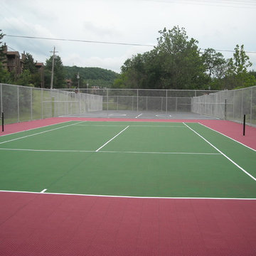 Tennis Court refurbish before and after