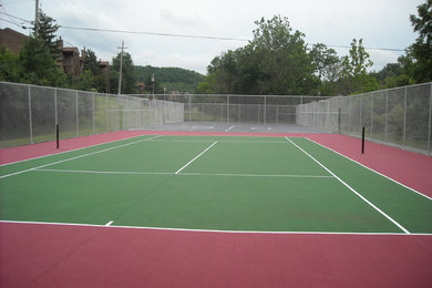 Tennis Court refurbish before and after