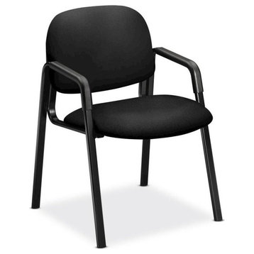 Hon Solutions Seating Guest Chair, Fixed Arms, Black Fabric