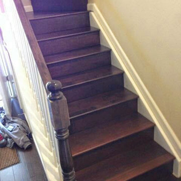 Hand scraped Walnut Staircase, Park Meadows