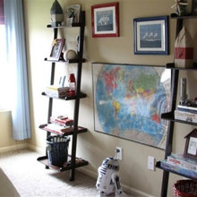 Leaning shelves