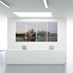 Multi Panel Artworks Quadtych overall 2550x1200mm "Quay's Morning" Sydney Opera - Fine Art Prints