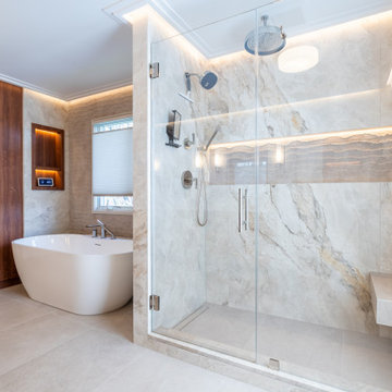Modern Luxury Primary Bathroom Remodel | Plainsboro, NJ
