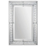 Renwil - Vincenzo Mirror - This elegant Venetian mirror features a classic etched pattern frame. Mirror is beveled. This piece would look amazing in a Transitional-style home. This wall mirror makes a grand statement in a living room, bedroom or entryway.