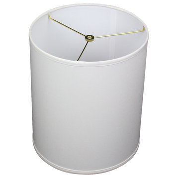 Fenchel Shades 12"x12"x14" Brass Spider Attachment Drum Lamp Shade, Linen White